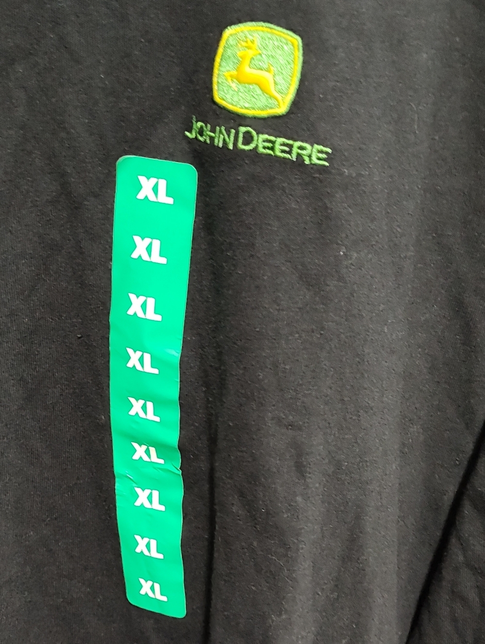 NWT John Deere Mens Long Sleeve T-Shirt Embroidered Logo Crew Neck Black Size XL - Picture 3 of 10